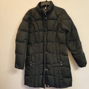 Eddie Bauer Jacket Womens M Black EB650 Premium Goose Down Puffer Long Warm